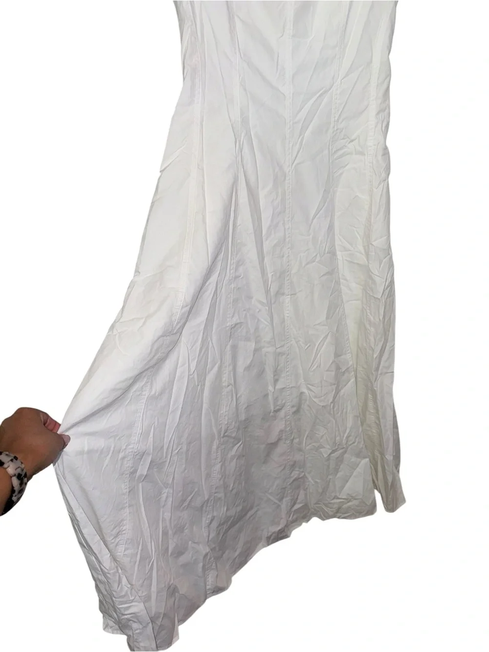Commense White Lace-Up Back V-Neck Midi Dress - Picture 4 of 8